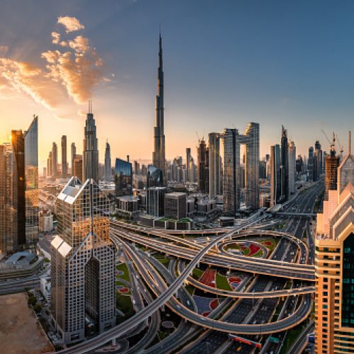 View of buildings, streets, beautiful in various angles in Dubai.